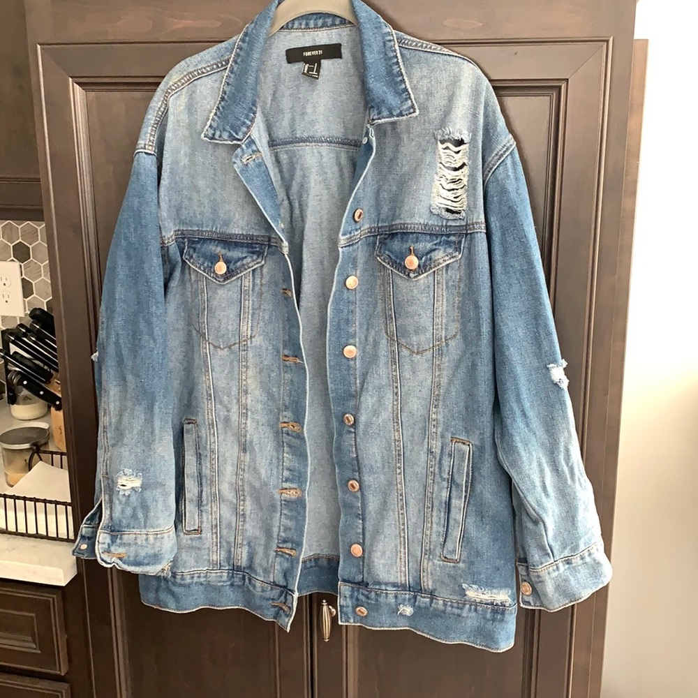 Forever 21 Long Jean Jacket